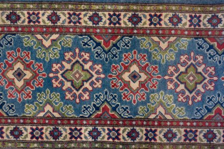 Hand-Knotted Kazak Runner From Afghanistan