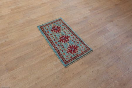 Hand-Knotted Chubi Rug From Afghanistan
