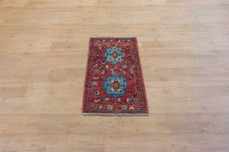 Hand-Knotted Chubi Rug From Afghanistan