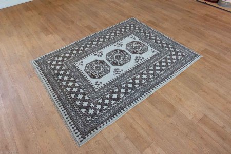 Hand-Knotted Aqcha Rug From Afghanistan
