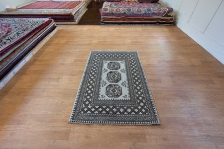 Hand-Knotted Aqcha Rug From Afghanistan
