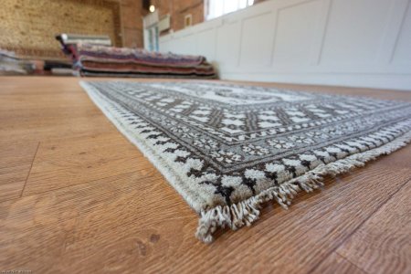 Hand-Knotted Aqcha Rug From Afghanistan