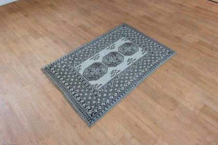 Hand-Knotted Aqcha Rug From Afghanistan