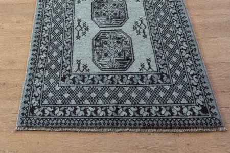 Hand-Knotted Aqcha Rug From Afghanistan