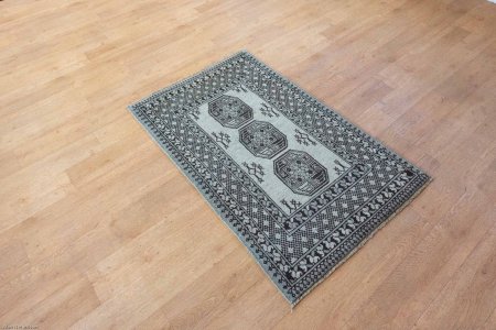 Hand-Knotted Aqcha Rug From Afghanistan