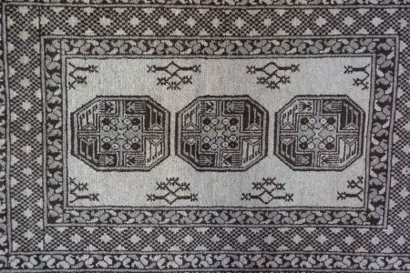 Hand-Knotted Aqcha Rug From Afghanistan