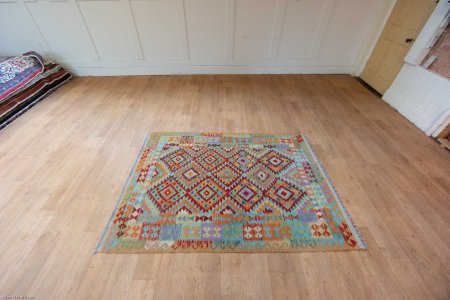 Hand-Made Mazar Kilim From Afghanistan