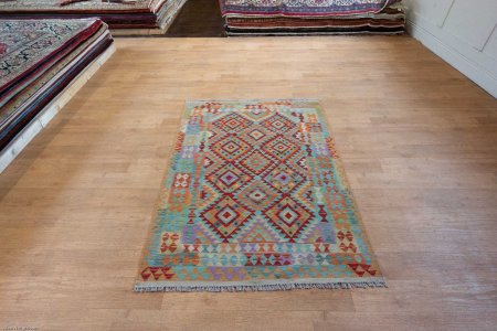 Hand-Made Mazar Kilim From Afghanistan