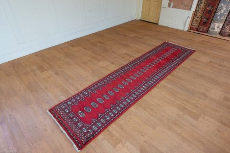 Hand-Knotted Bokhara Runner From Pakistan