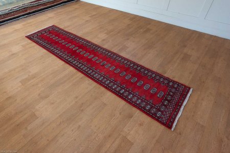 Hand-Knotted Bokhara Runner From Pakistan