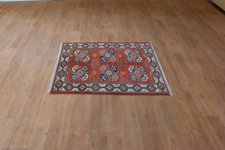 Hand-Knotted Ersari Rug From Pakistan