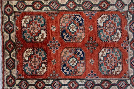 Hand-Knotted Ersari Rug From Pakistan