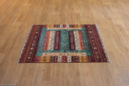 Hand-Knotted Kashgari Rug From Afghanistan