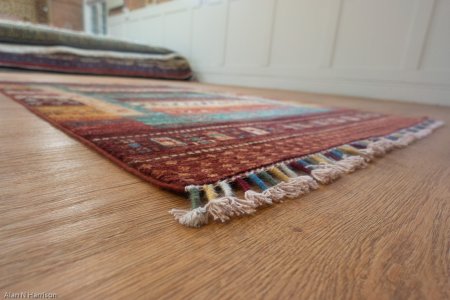 Hand-Knotted Kashgari Rug From Afghanistan