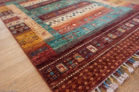 Hand-Knotted Kashgari Rug From Afghanistan