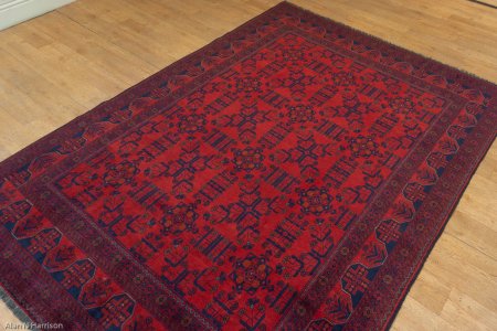 Hand-Knotted Khan Mahomadi Rug From Afghanistan