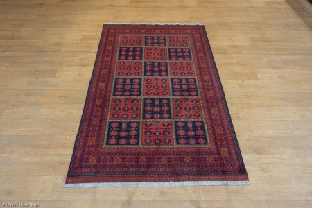 Hand-Knotted Khan Mahomadi Rug From Afghanistan