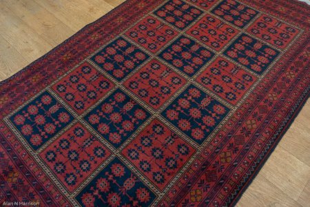 Hand-Knotted Khan Mahomadi Rug From Afghanistan