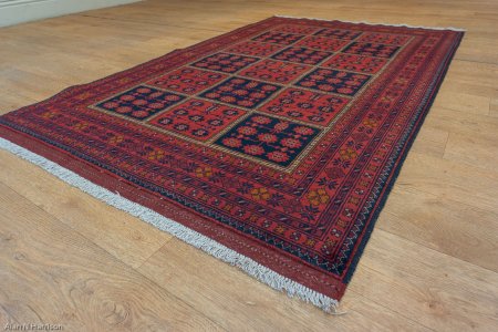 Hand-Knotted Khan Mahomadi Rug From Afghanistan