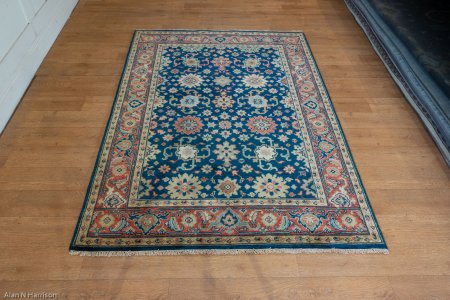 Hand-Knotted Indo Serapi Rug From India
