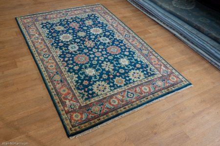 Hand-Knotted Indo Serapi Rug From India
