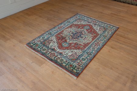 Hand-Knotted Indo Heriz Rug From India