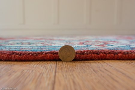 Hand-Knotted Indo Heriz Rug From India