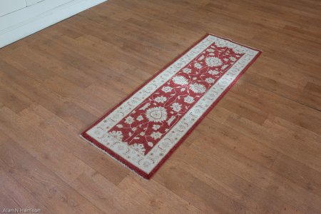 Hand-Knotted Ziegler Runner From Afghanistan