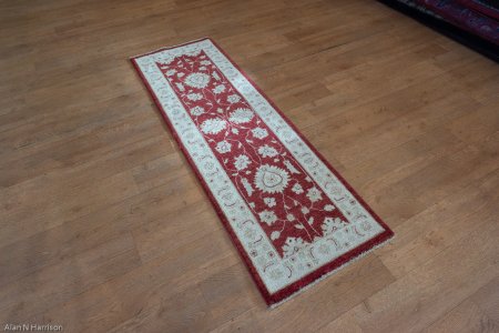 Hand-Knotted Ziegler Runner From Afghanistan