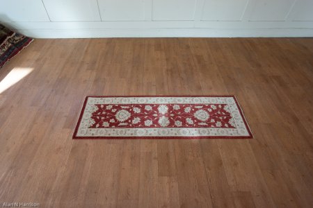 Hand-Knotted Ziegler Runner From Afghanistan