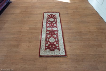 Hand-Knotted Ziegler Runner From Afghanistan