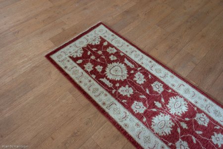 Hand-Knotted Ziegler Runner From Afghanistan
