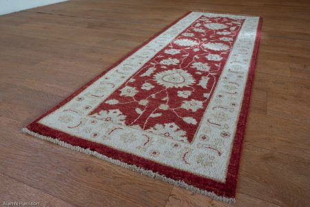 Hand-Knotted Ziegler Runner From Afghanistan