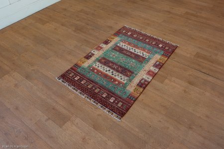 Hand-Knotted Kashgari Rug From Afghanistan
