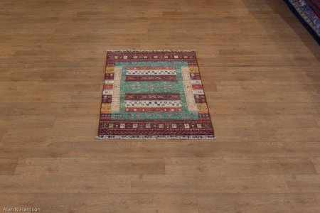 Hand-Knotted Kashgari Rug From Afghanistan