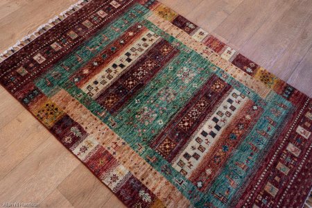 Hand-Knotted Kashgari Rug From Afghanistan