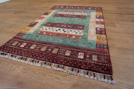 Hand-Knotted Kashgari Rug From Afghanistan