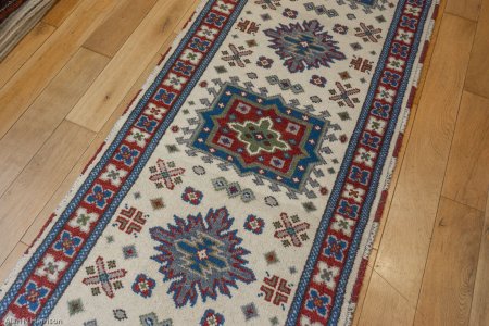 Hand-Knotted Indo Kazak Runner From India