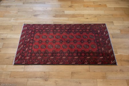 Hand-Knotted Aqcha Rug From Afghanistan