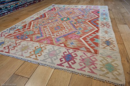 Hand-Made Mazar Kilim From Afghanistan
