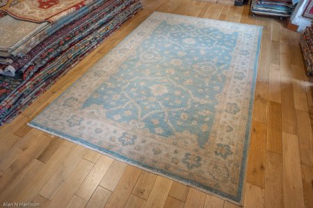 Hand-Knotted Ziegler Rug From Afghanistan