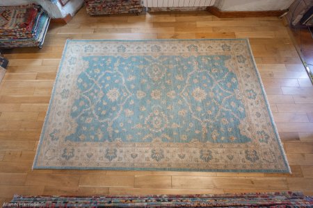 Hand-Knotted Ziegler Rug From Afghanistan
