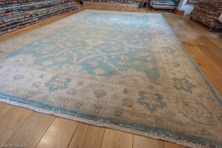 Hand-Knotted Ziegler Rug From Afghanistan
