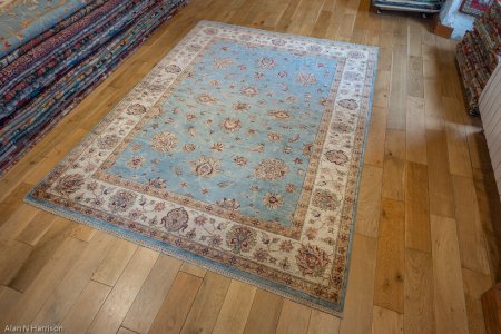 Hand-Knotted Fine Ziegler Rug From Pakistan