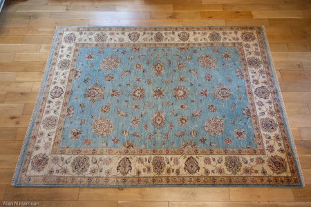 Hand-Knotted Fine Ziegler Rug From Pakistan