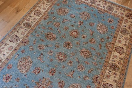 Hand-Knotted Fine Ziegler Rug From Pakistan