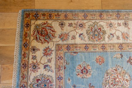 Hand-Knotted Fine Ziegler Rug From Pakistan