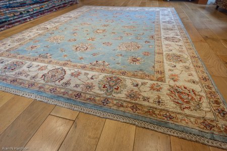 Hand-Knotted Fine Ziegler Rug From Pakistan