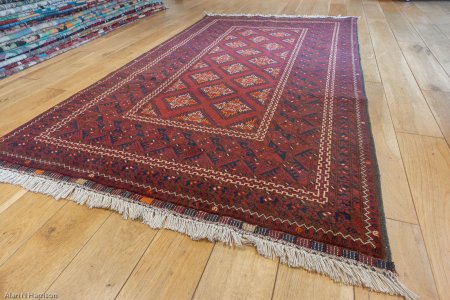 Hand-Knotted Kundoz Rug From Afghanistan