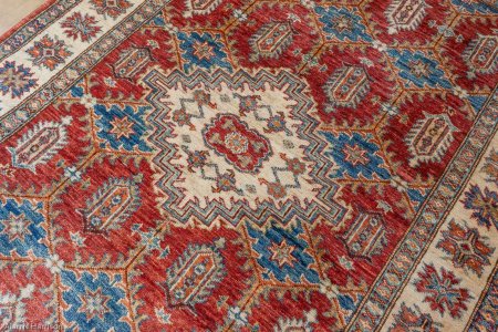 Hand-Knotted Kazak Rug From Afghanistan